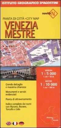 Venezia 1:5 000-Mestre 1:10 000. Ediz. multilingue  - Libro De Agostini 2000, Piante di città d'Italia | Libraccio.it