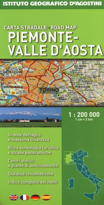 Piemonte, Valle d'Aosta 1:200.000  - Libro De Agostini 2014, Carte stradali regionali d'Italia | Libraccio.it