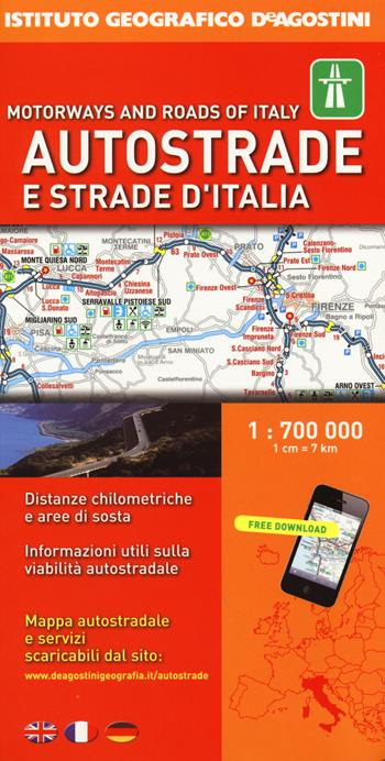Autostrade e strade d'Italia 1:700.000  - Libro De Agostini 2014, Carte stradali d'Italia | Libraccio.it