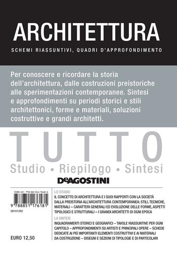 Tutto architettura. Schemi riassuntivi, quadri d’approfondimento - Marcello Tomei - Libro De Agostini 2019 | Libraccio.it