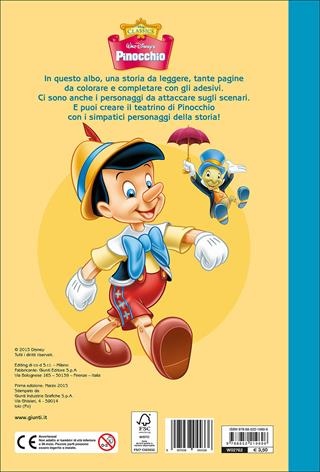 Pinocchio. Con adesivi  - Libro Disney Libri 2015, Staccattacca & colora | Libraccio.it