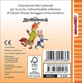 Zootropolis. Ediz. illustrata  - Libro Disney Libri 2016, I librottini | Libraccio.it