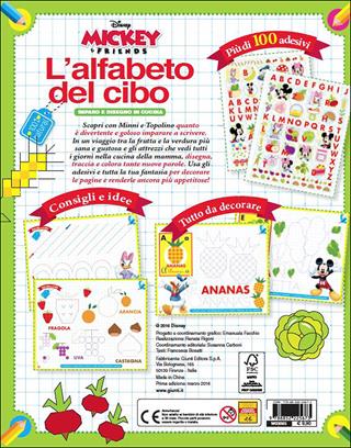 L' alfabeto del cibo. Mickey & Friends. Superalbum creativo  - Libro Disney Libri 2016 | Libraccio.it