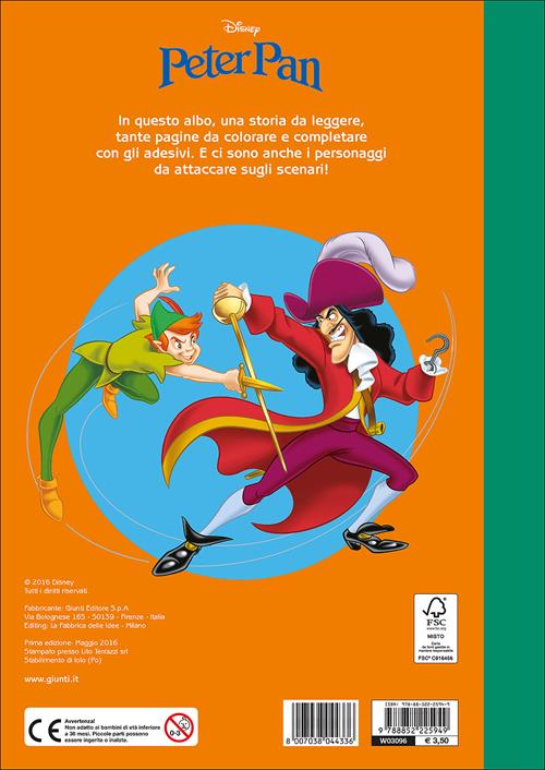 Peter Pan. Staccattacca e colora. Con adesivi. Ediz. illustrata - Libro  Disney Libri 2016, Staccattacca & colora