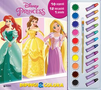 Disney Princess. Dipingi & colora. Ediz. a colori. Con 10 acquerelli. Con 12 pastelli a cera  - Libro Disney Libri 2021 | Libraccio.it
