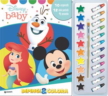 Disney baby. Dipingi & colora. Ediz. a colori. Con 12 mini pastelli, 10 acquerelli e 1 pennello  - Libro Disney Libri 2021 | Libraccio.it
