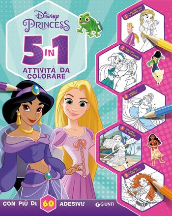 5 in 1 attività da colorare. Disney Princess. Con adesivi. Ediz. a colori  - Libro Disney Libri 2024 | Libraccio.it
