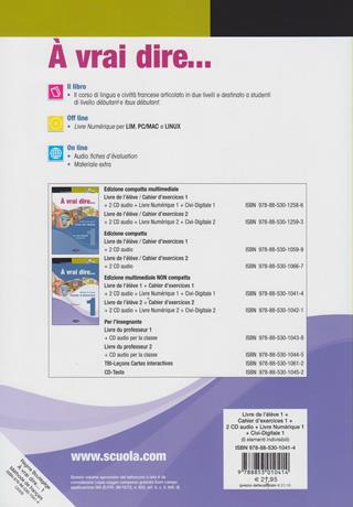 À vrai dire... Méthode de langue et civilisation françaises. Livre de l'élève-Cahier d'exercises. Per le Scuole superiori. Con 2 CD Audio. Con CD-ROM. Con DVD. Vol. 1 - Régine Boutégège - Libro Black Cat-Cideb 2010, Francese.Corsi | Libraccio.it