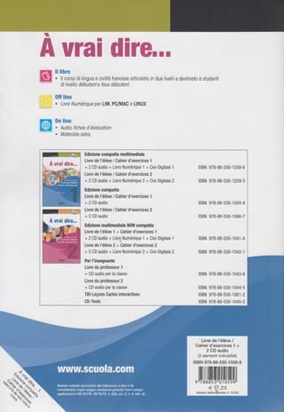 À vrai dire... Méthode de langue et civilisation françaises. Livre de l'élève-Cahier d'exercises. Per le Scuole superiori. Con 2 CD Audio. Con DVD. Vol. 1 - Régine Boutégège - Libro Black Cat-Cideb 2010, Francese.Corsi | Libraccio.it