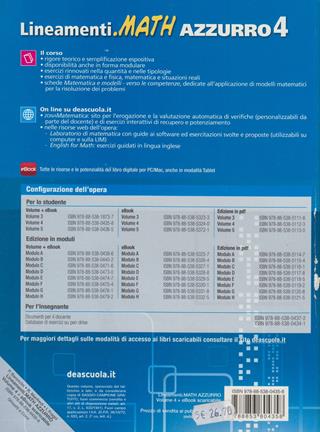 Lineamenti.math azzurro. Ediz. riforma. Con espansione online. Vol. 4: Funzioni esponenziali, logaritmiche, trigonometriche-Trigonometria - Nella Dodero, I. Fragni, Roberto Manfredi - Libro Ghisetti e Corvi 2012 | Libraccio.it