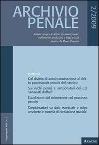 Archivio penale (2009). Vol. 2 - Gustavo Pansini, Antonio Barba, Ada Famiglietti - Libro Aracne 2010 | Libraccio.it
