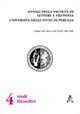 Annali della facoltà di lettere e filosofia dell'Università degli Studi di Perugia. Nuova serie (2005-2007). Vol. 41