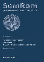 "Morir per la patria". Tirteo in Italia dalla fine del Settecento al 1940