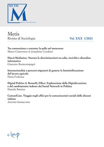 Metis. Ricerche di sociologia, psicologia e antropologia della comunicazione (2023). Vol. 30  - Libro CLEUP 2023 | Libraccio.it