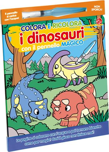 Colora e ricolora i dinosauri. Ediz. illustrata. Con pennello magico - Agnese Gomboli - Libro La Coccinella 2026, Colora e ricolora | Libraccio.it