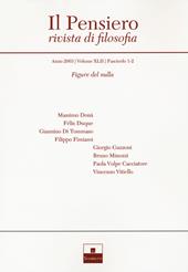 Il pensiero. Rivista di filosofia (2003). Vol. 42: Figure del nulla.