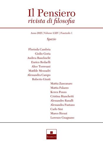Il pensiero. Rivista di filosofia (2025). Vol. 64: Spazio  - Libro Inschibboleth 2025 | Libraccio.it