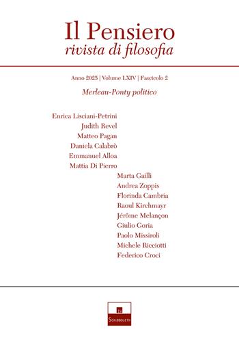 Il pensiero. Rivista di filosofia (2025). Vol. 2: Merleau-Ponty politico  - Libro Inschibboleth 2026 | Libraccio.it