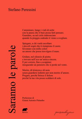 Saranno le parole - Stefano Peressini - Libro Bertoni 2025, Poesiaedizioni | Libraccio.it