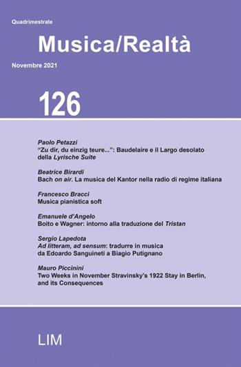 Musica/realtà (2021). Vol. 126  - Libro LIM 2022 | Libraccio.it