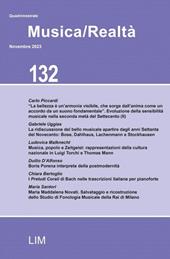 Musica/realtà (2023). Vol. 132