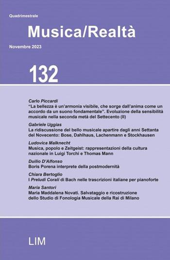 Musica/realtà (2023). Vol. 132  - Libro LIM 2024 | Libraccio.it