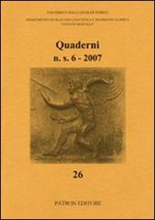 Quaderni del Dipartimento di filologia linguistica e tradizione classica (2007)