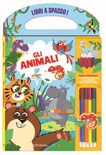 Gli animali. Libri a spasso. Ediz. a colori. Con gomma. Con 6 matite bicolore  - Libro Edibimbi 2023 | Libraccio.it