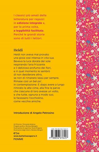 Heidi. Ediz. ad alta leggibilità - Johanna Spyri - Libro Piemme 2020, I classici del Battello a vapore | Libraccio.it