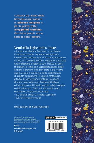 Ventimila leghe sotto i mari. Ediz. ad alta leggibilità - Jules Verne - Libro Piemme 2021, I classici del Battello a vapore | Libraccio.it