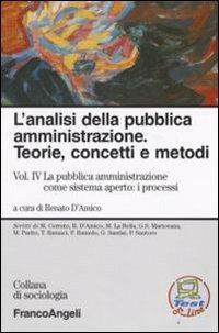 L' analisi della pubblica amministrazione. Teorie, concetti e metodi. Vol. 4: La pubblica amministrazione come sistema aperto: i processi.  - Libro Franco Angeli 2008, Sociologia | Libraccio.it