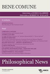 Philosophical news (2013). Vol. 6: Bene comune