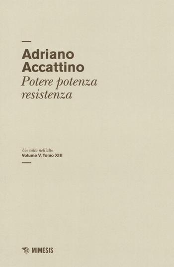 Un salto nell'alto. Vol. 5\13: Potere potenza resistenza. - Adriano Accattino - Libro Mimesis 2016, Salto nell'alto | Libraccio.it