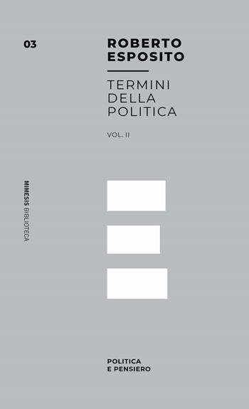 Termini della politica. Vol. 2: Politica e pensiero. - Roberto Esposito - Libro Mimesis 2018, Mimesis. Biblioteca | Libraccio.it