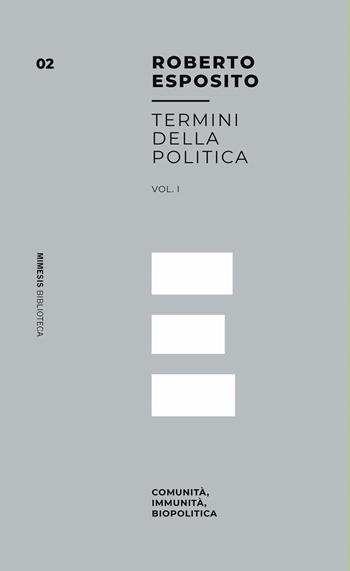 Termini della politica. Vol. 1: Comunità, immunità, biopolitica. - Roberto Esposito - Libro Mimesis 2018, Mimesis. Biblioteca | Libraccio.it