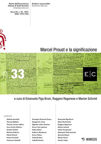 Marcel Proust e la significazione  - Libro Mimesis 2023, E/C | Libraccio.it