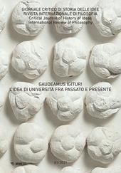 Giornale critico di storia delle idee (2021). Vol. 1: Gaudeamus igitur! L'idea di università fra passato e presente