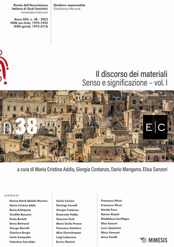 E/C. Rivista dell'associazione italiana di studi semiotici (2023). Vol. 38  - Libro Mimesis 2023 | Libraccio.it