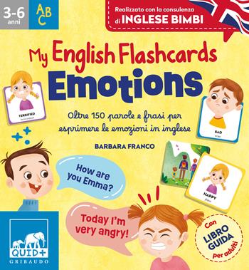 Emotions. My english flaschcards. Oltre 150 parole e frasi per esprimere le emozioni in inglese. Ediz. illustrata. Con libro-guida per adulti - Barbara Franco - Libro Gribaudo 2024, Quid+ | Libraccio.it