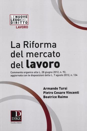 La riforma del mercato del lavoro - Armando Tursi, Pietro Cesare Vincenti, Beatrice Raimo - Libro Dike Giuridica 2012 | Libraccio.it