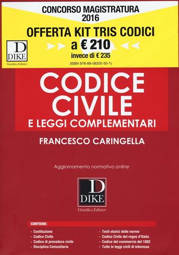 Tris codici concorso magistratura 2016  - Libro Dike Giuridica 2016, Codici | Libraccio.it