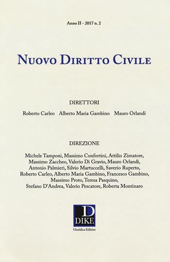 Nuovo diritto civile (2017). Vol. 2  - Libro Dike Giuridica 2018 | Libraccio.it