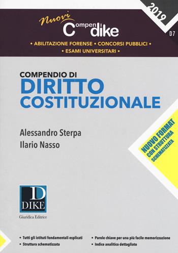 Compendio di diritto costituzionale - Alessandro Sterpa, Ilario Nasso - Libro Dike Giuridica 2019, Nuovi compendi | Libraccio.it