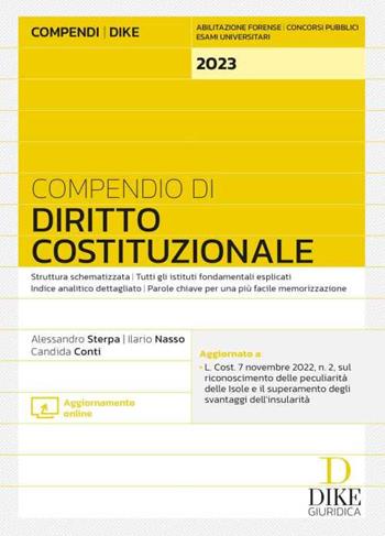 Compendio di diritto costituzionale. Con aggiornamento online - Alessandro Sterpa, Ilario Nasso, Candida Conti - Libro Dike Giuridica 2023, Compendi | Libraccio.it
