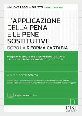 L'applicazione della pena e le pene sostitutive dopo la Riforma Cartabia.  - Libro Dike Giuridica 2023, Le nuove leggi del diritto | Libraccio.it