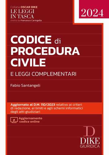 Codice di procedura civile e leggi complementari. Con aggiornamento online - Fabio Santangeli - Libro Dike Giuridica 2023, Codici | Libraccio.it