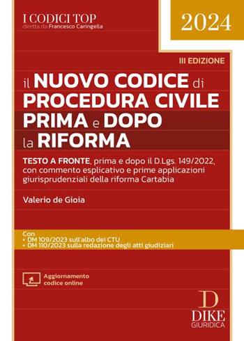 Il nuovo codice di procedura civile prima e dopo la riforma. Con aggiornamento online - Valerio de Gioia, Giulia Faillaci - Libro Dike Giuridica 2024, I codici top | Libraccio.it