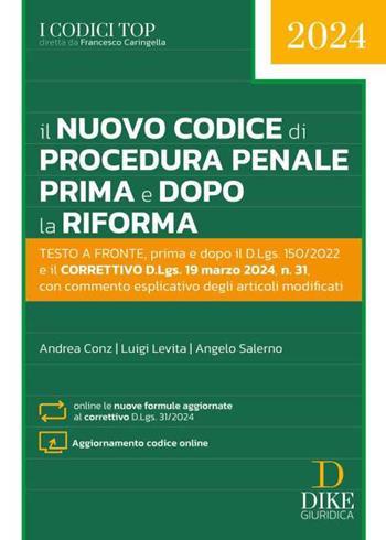 Il nuovo codice di procedura penale prima e dopo la riforma. Con aggiornamento online  - Libro Dike Giuridica 2024, I codici top | Libraccio.it