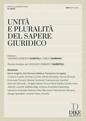 Unità e pluralità del sapere giuridico (2024). Vol. 2  - Libro Dike Giuridica 2024 | Libraccio.it