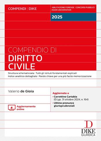 Compendio di diritto civile. Minor 2025. - Valerio De Gioia - Libro Dike Giuridica 2025, Compendi | Libraccio.it